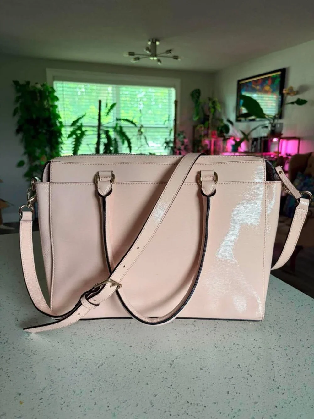 Kate Spade New York Blush Pink Bow Satchel Crossbody Purse